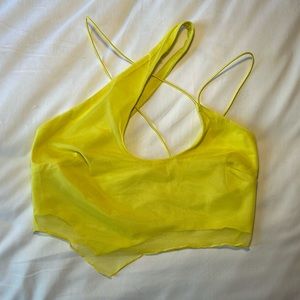 OH POLLY ASYMMETRICAL YELLOW CROP TOP